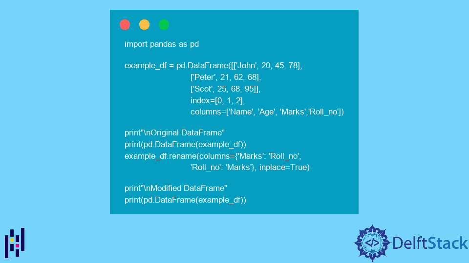 Pandas DataFrame で列の名前を変更する方法