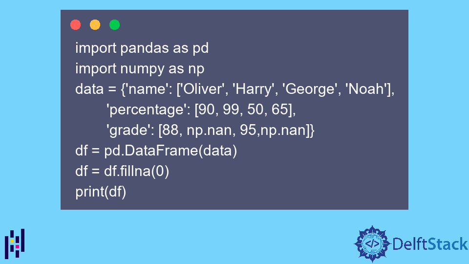 如何在 Pandas DataFrame 的列中将所有 NaN 值替换为零