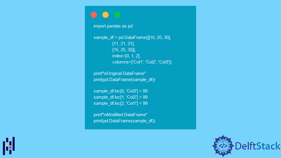 인덱스를 사용하여 Pandas DataFrame에서 특정 셀의 값을 설정하는 방법
