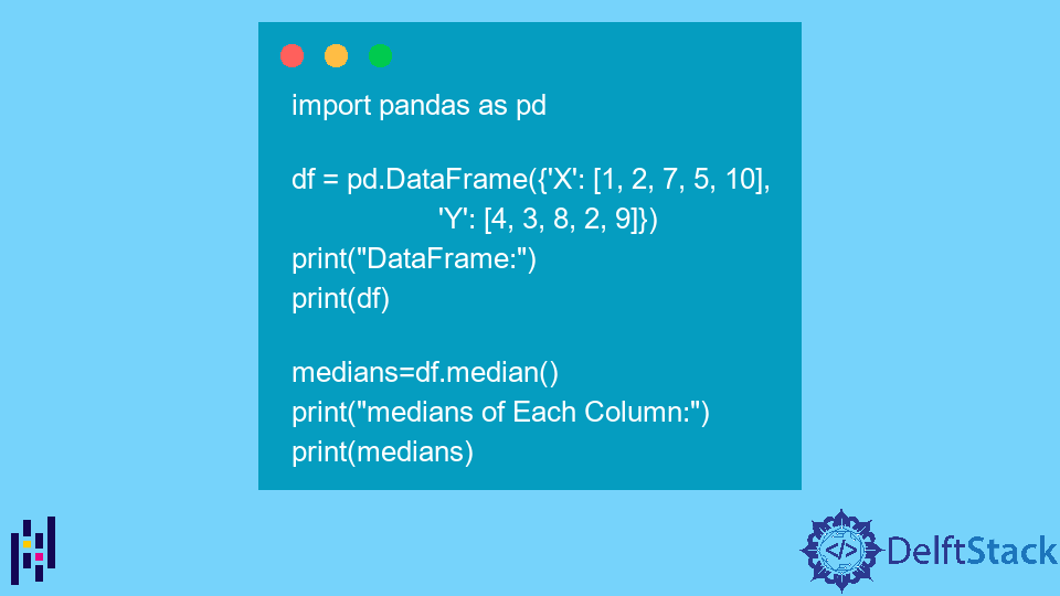 Pandas DataFrame DataFrame.median() Function