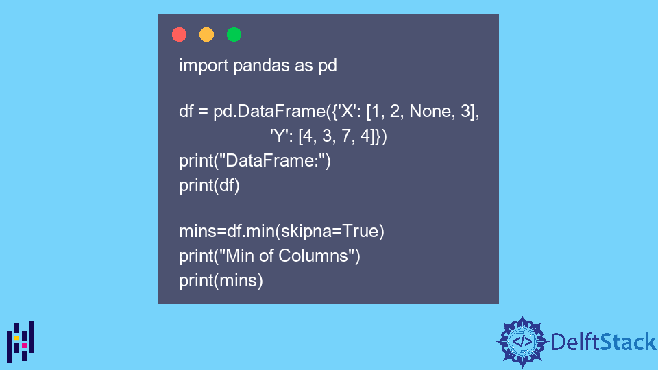 Funzione Pandas DataFrame DataFrame.min()