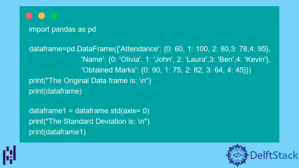 Fonction Pandas DataFrame.std()