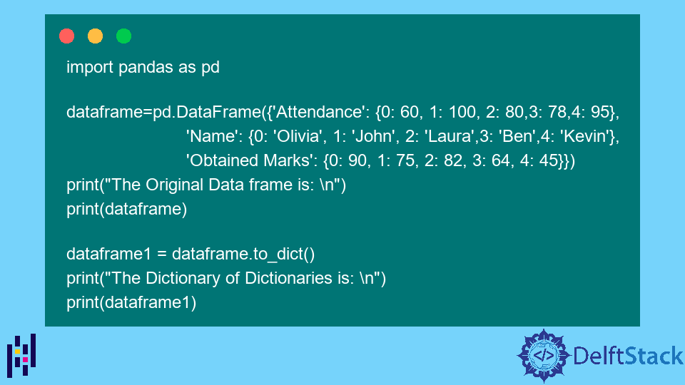 Pandas DataFrame.to_dict() Funktion