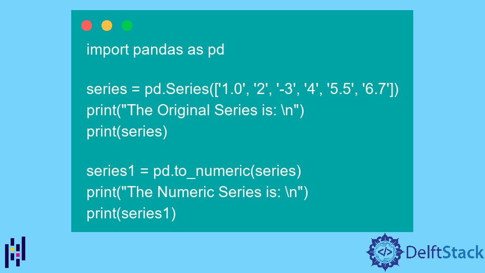Fonction Pandas DataFrame.to_numeric()