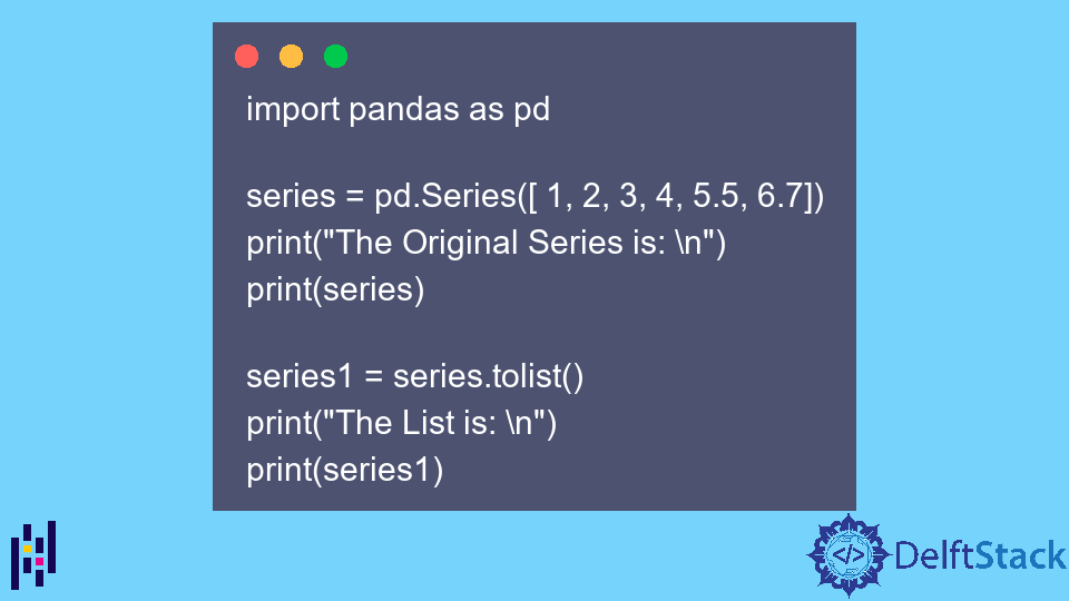 Pandas Series.tolist() Function