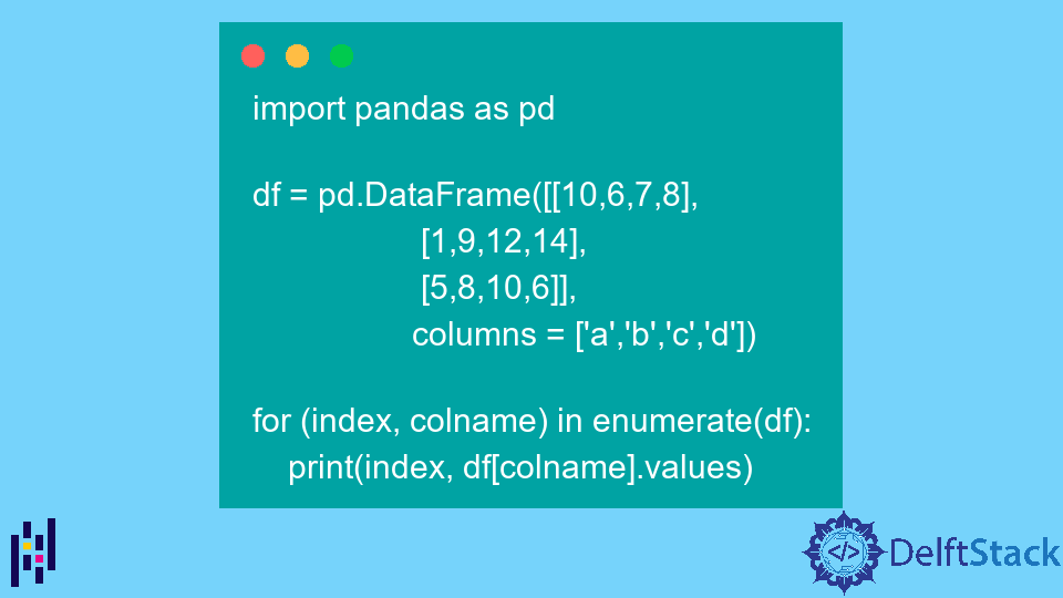 Iterate Through Columns of a Pandas DataFrame