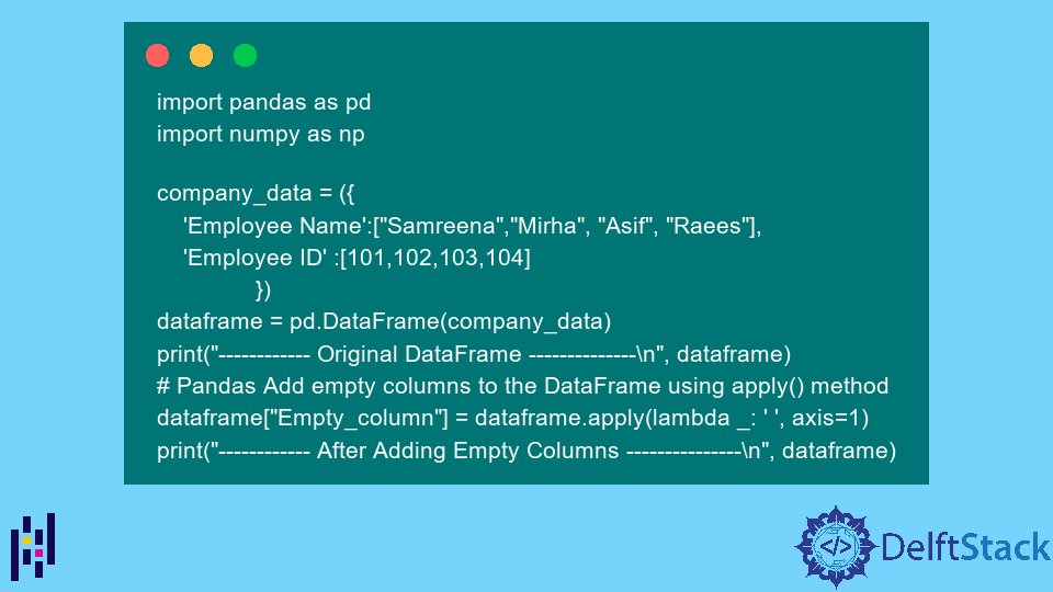 Add Empty Column to Pandas DataFrame