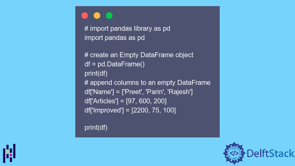 Append to Empty Dataframe in Pandas