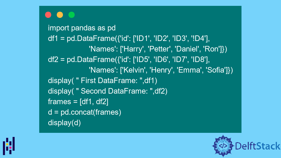 Concatenate Two DataFrames in Pandas Python