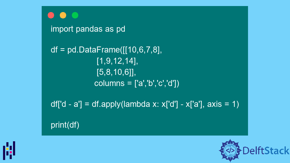 Subtract Two Columns of a Pandas DataFrame