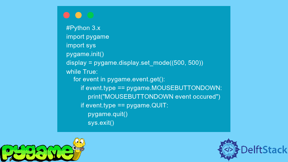 Mousebuttondown-Ereignis in PyGame