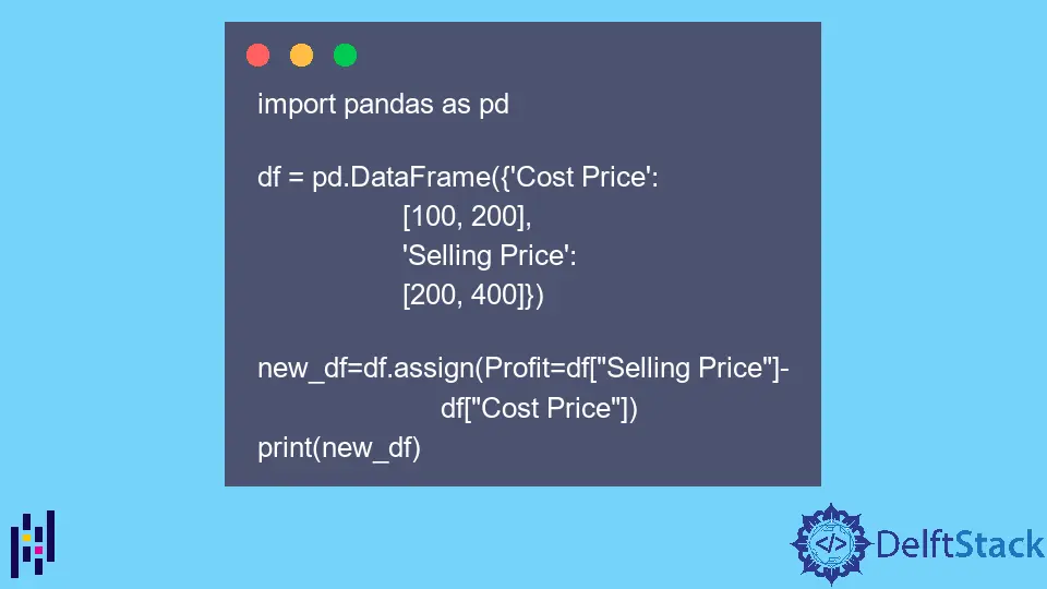 Funzione Pandas DataFrame DataFrame.assign()
