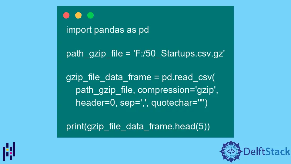 Lesen Sie die GZ-Datei in Pandas