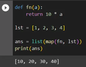 Apply a Function to a List using map function