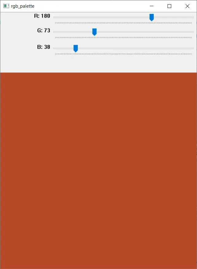 Farbpalette mit Trackbar mit OpenCV in Python