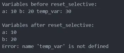 How to clear variables in IPython - output 5