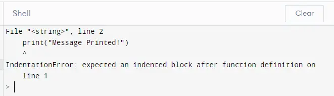 Invalid syntax in python due to incorrect indentation example