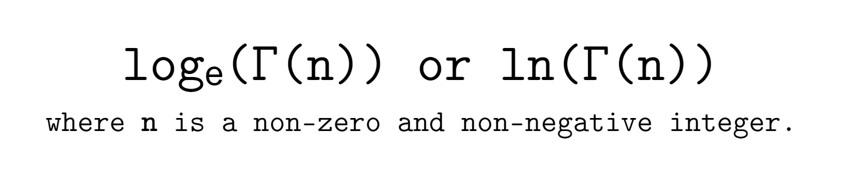 Natural logarithm Gamma function