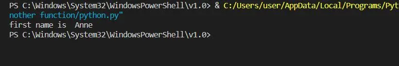 Print a statement by passing an argument to the function