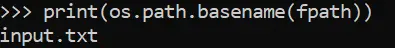 Use os.path.basename para encontrar el nombre de archivo desde la ruta del archivo en Python