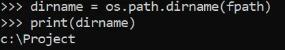 Verwenden Sie os.path.dirname, um den Verzeichnisnamen aus dem Dateipfad in Python zu finden