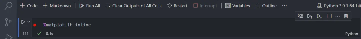 Run %matplotlib inline code in VS Code