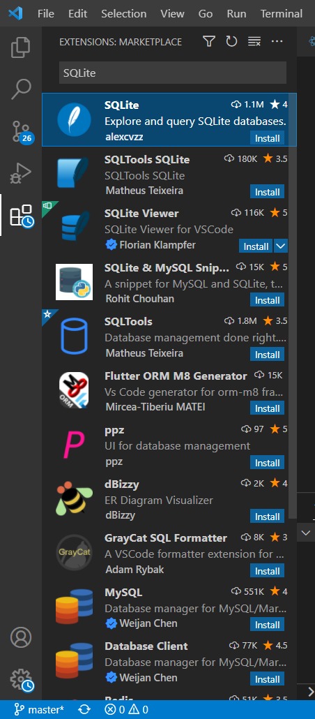 搜尋 Sqlite