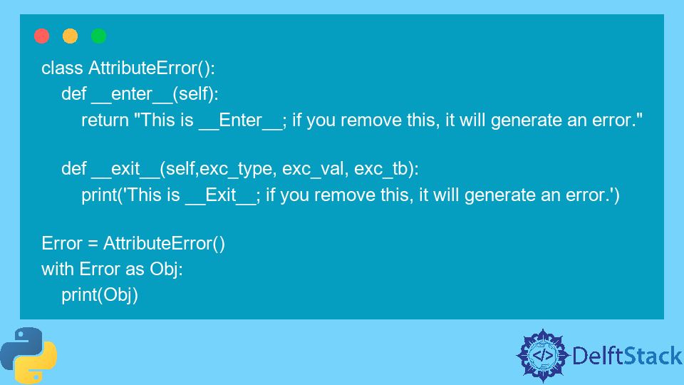 AttributeError: __Exit__ in Python