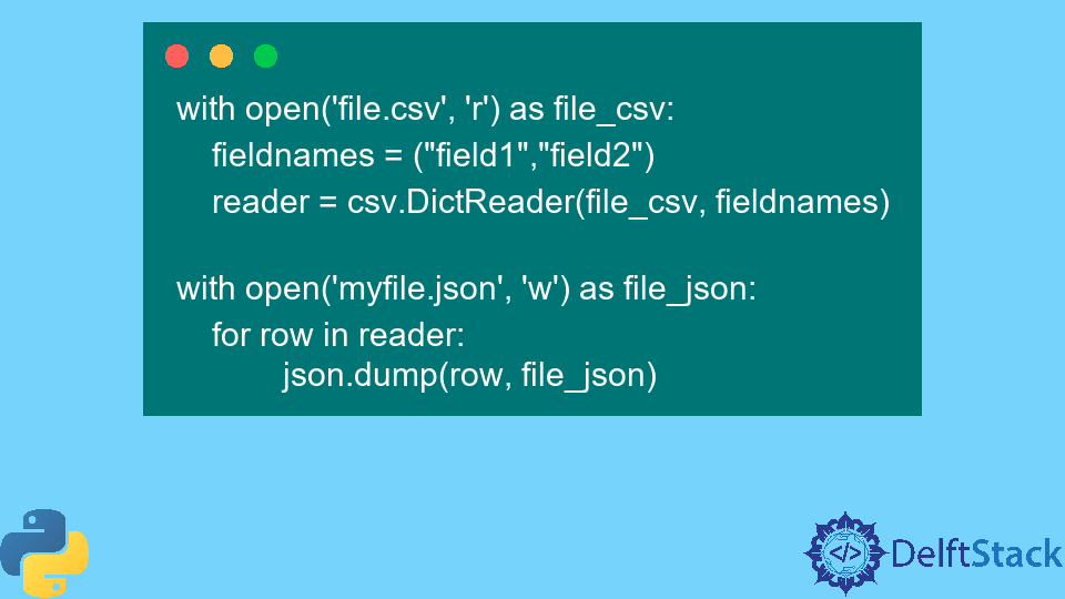 Convert CSV File to JSON File in Python