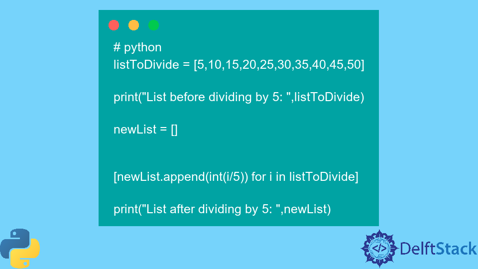 Divide a List by a Number in Python