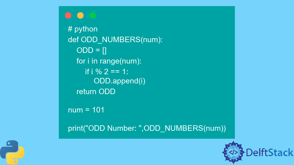 Create a List of Odd Numbers in Python
