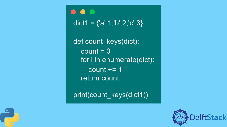 Count Number of Keys in Dictionary Python