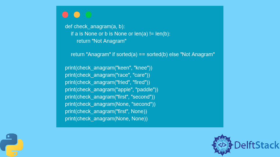 Check if Two Strings Are Anagrams Using Python