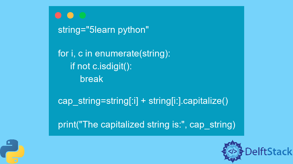 Capitalize the First Letter of a String in Python