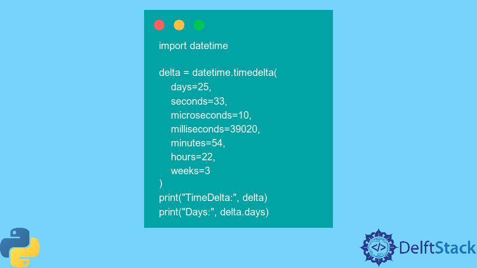 Python datetime.timedelta.timedelta Days Attribute