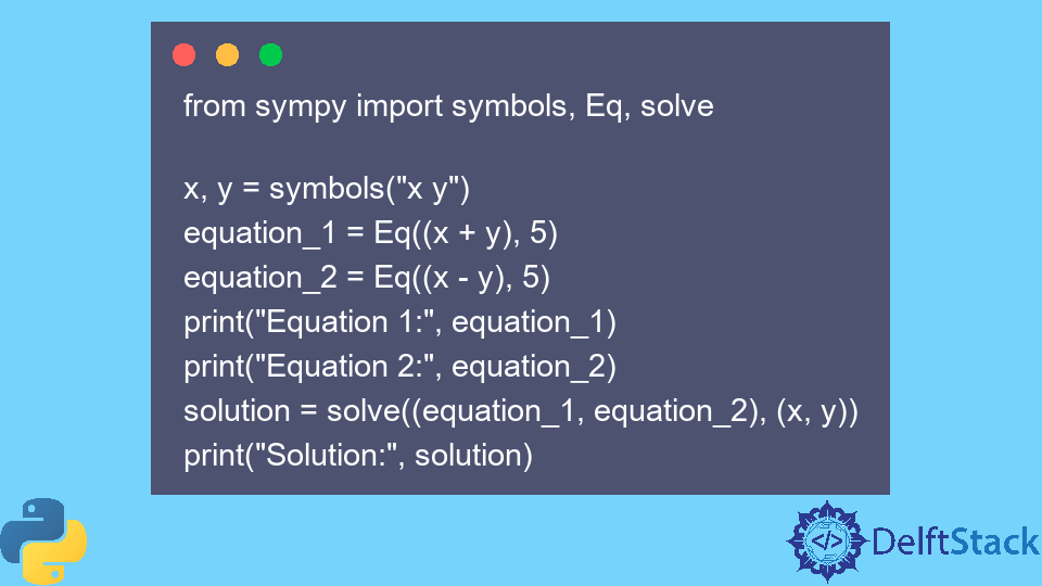 Solve Algebraic Equations Using Python