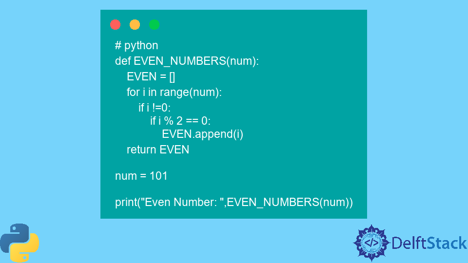 Make List of Even Numbers in Python