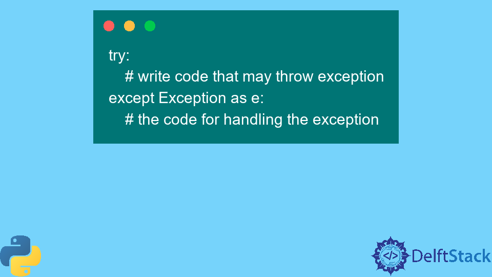 Python except Exception as e