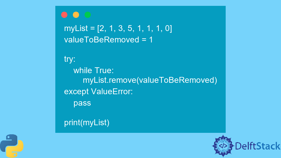 Supprimer toutes les occurrences d'un élément d'une liste en Python