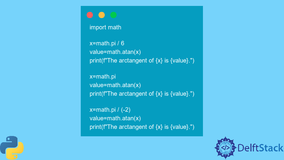 Python math.atan() Method