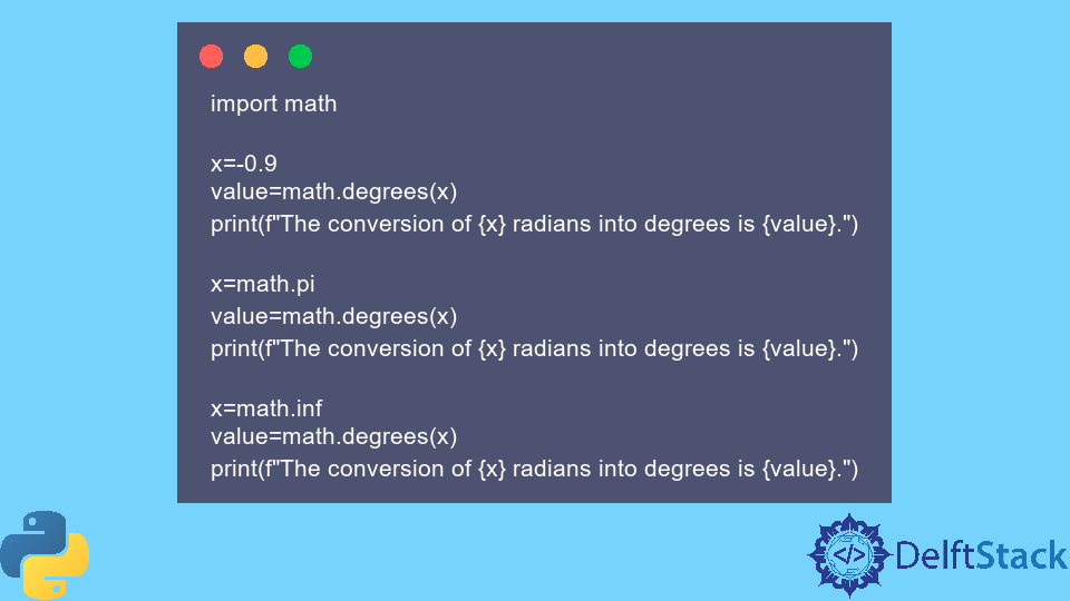 Python math.degrees() Method