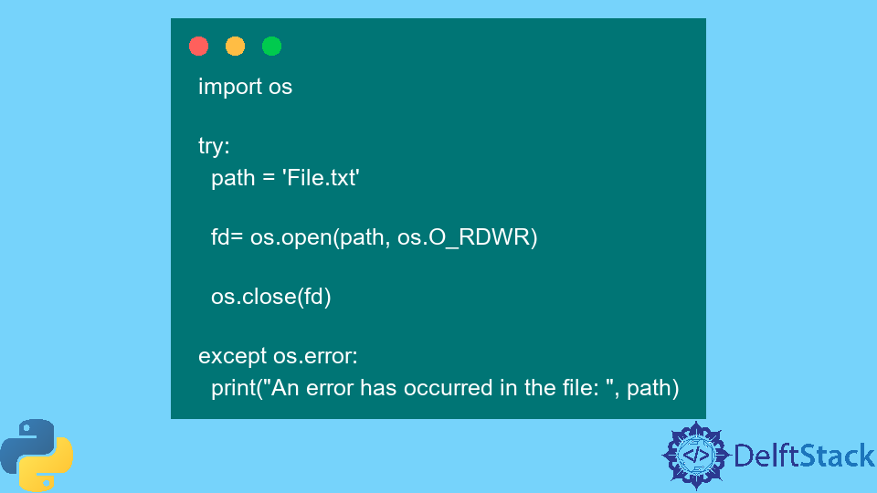 Python os.error() Method