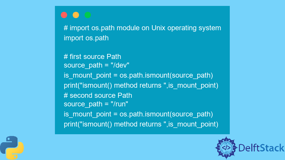 Python os.path.ismount() Method