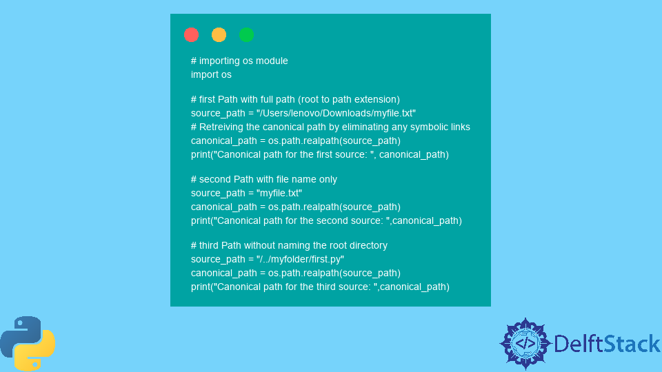 Python Os.Path.Realpath() Method | Delft Stack