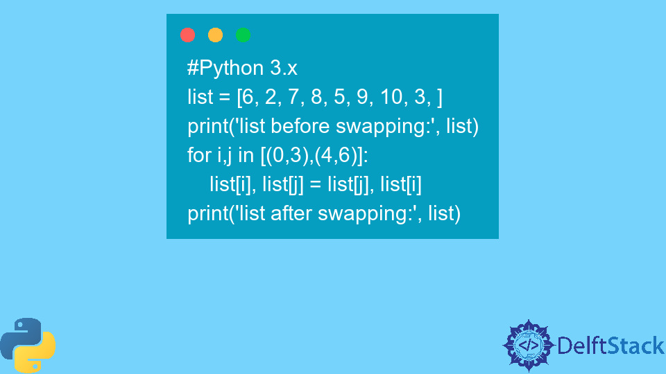 Swap Elements of a List in Python