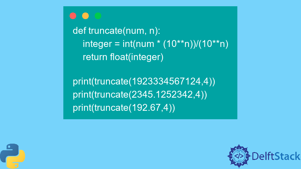 Truncate Float in Python
