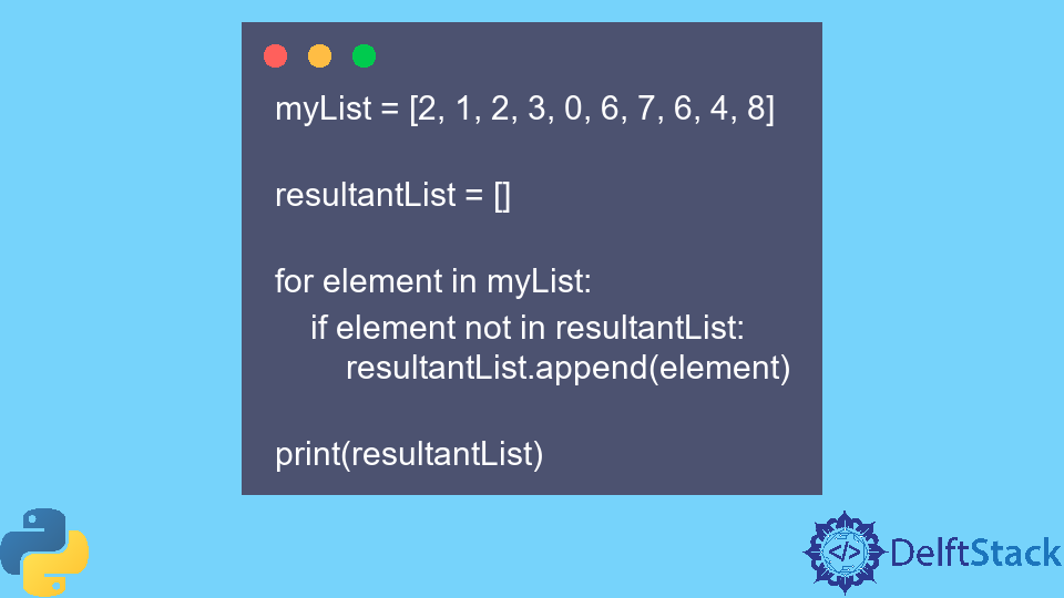 Remover duplicatas da lista em Python