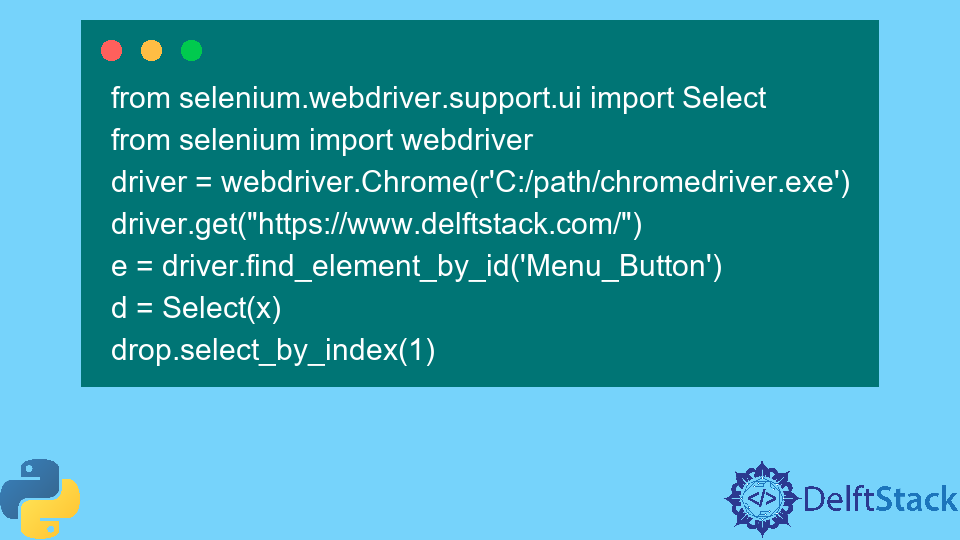 Select Options From Dropdown Menu With Selenium in Python