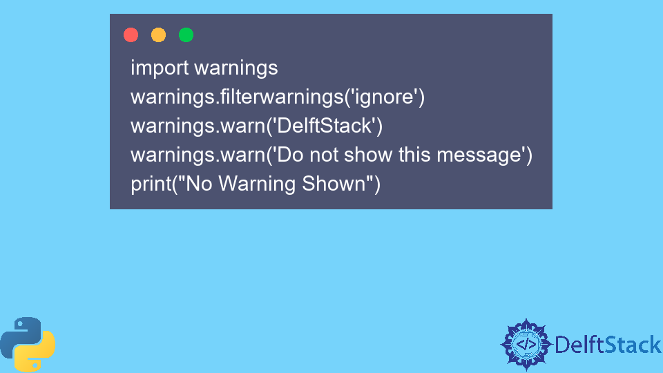 Suppress Warnings in Python