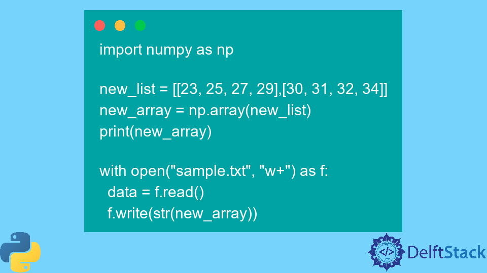 Write an Array to a Text File in Python